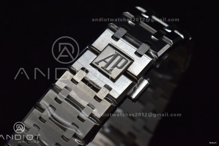 SS Oak SS Best Bracelet 1:1 A4302 Edition 15500 APSF Dial Textured Clone 41mm on Super Royal Black 0125
